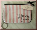 Victoria's Secret Gelbörse, Kosmetikbeutel, Schlüsselmäppchen, Pink und Weiß gestreift