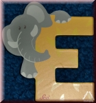 Sevi Holzbuchstabe E, Elefant, gelb, 81605