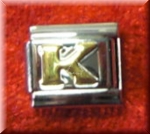 Uberry Charm Buchstabe "K", Modul für Edelstahl Armband